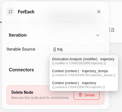 ForEach trajectory dumps autocomplete
