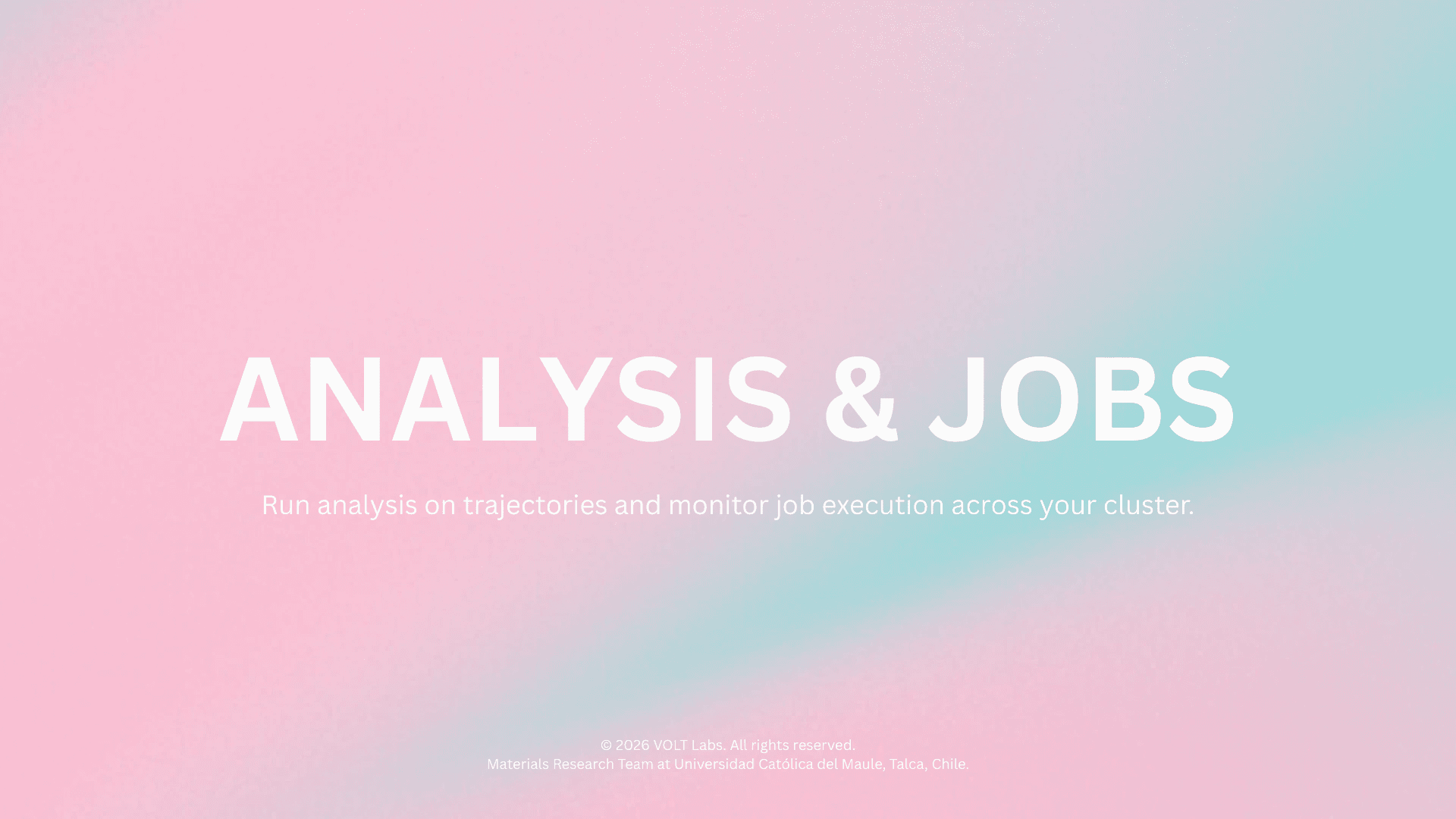 Analysis & Jobs Overview