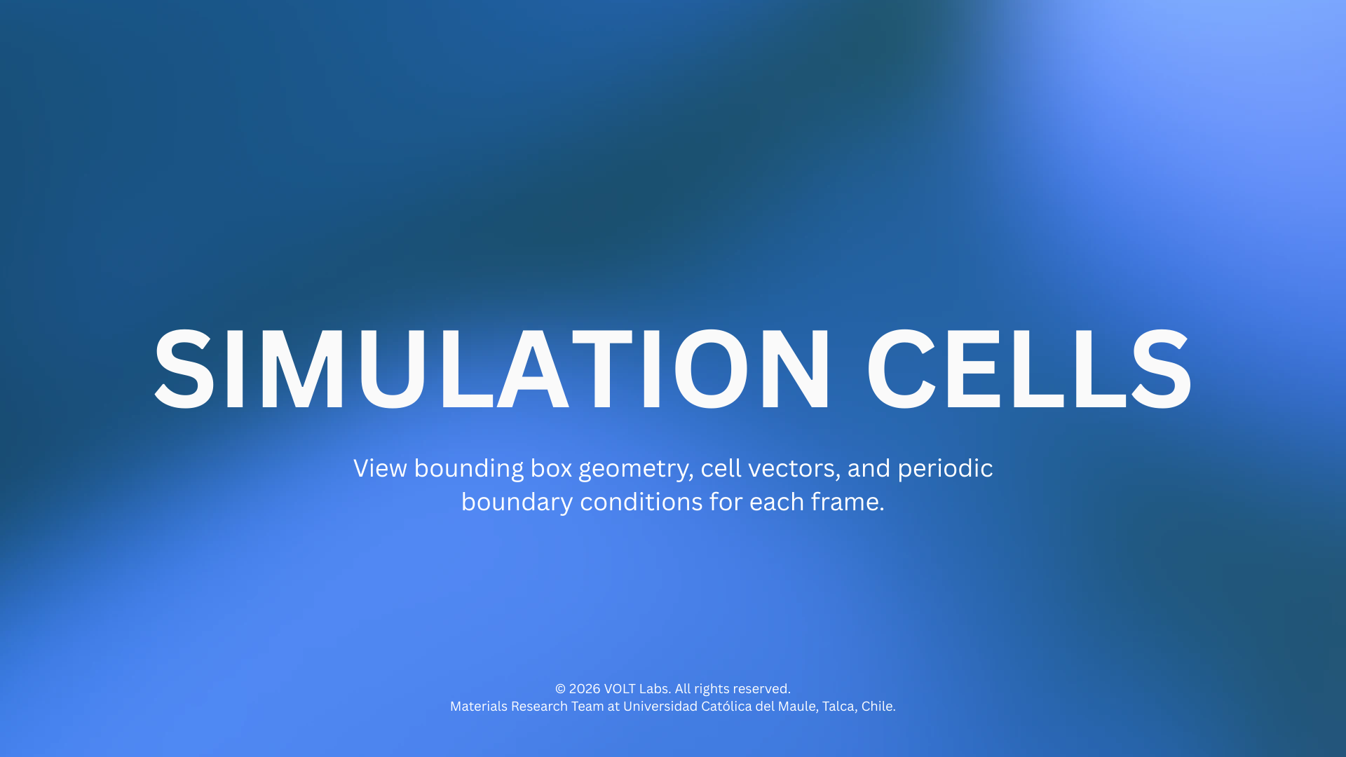 Simulation Cells Overview